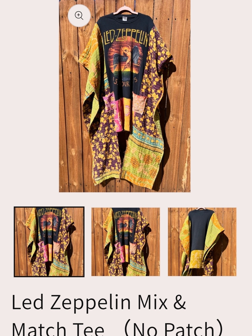 Led Zeppelin Graphic Tee Kimono Overlay — Black, Yellow, Purple, Green